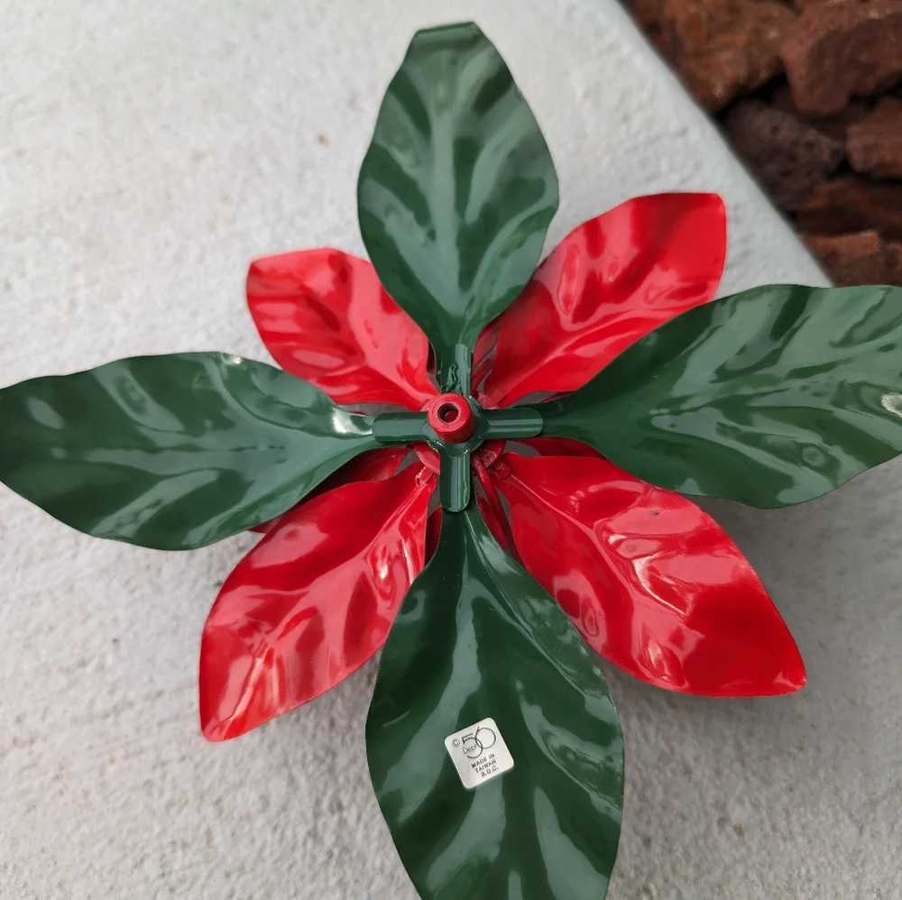Department 56 poinsettia candle flowers with green stands for‎ yard